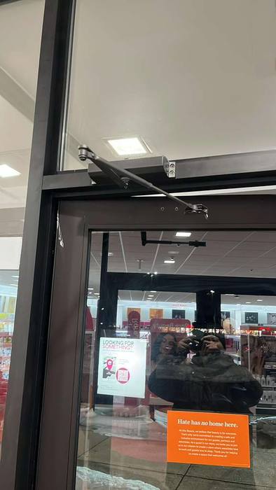 LCN door closer overhead